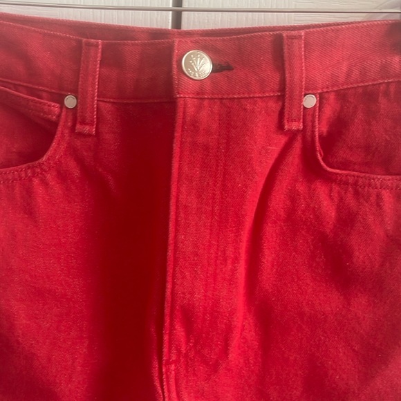RAG & BONE Raw Hem Red Denim Skirt 29 - Picture 6 of 12